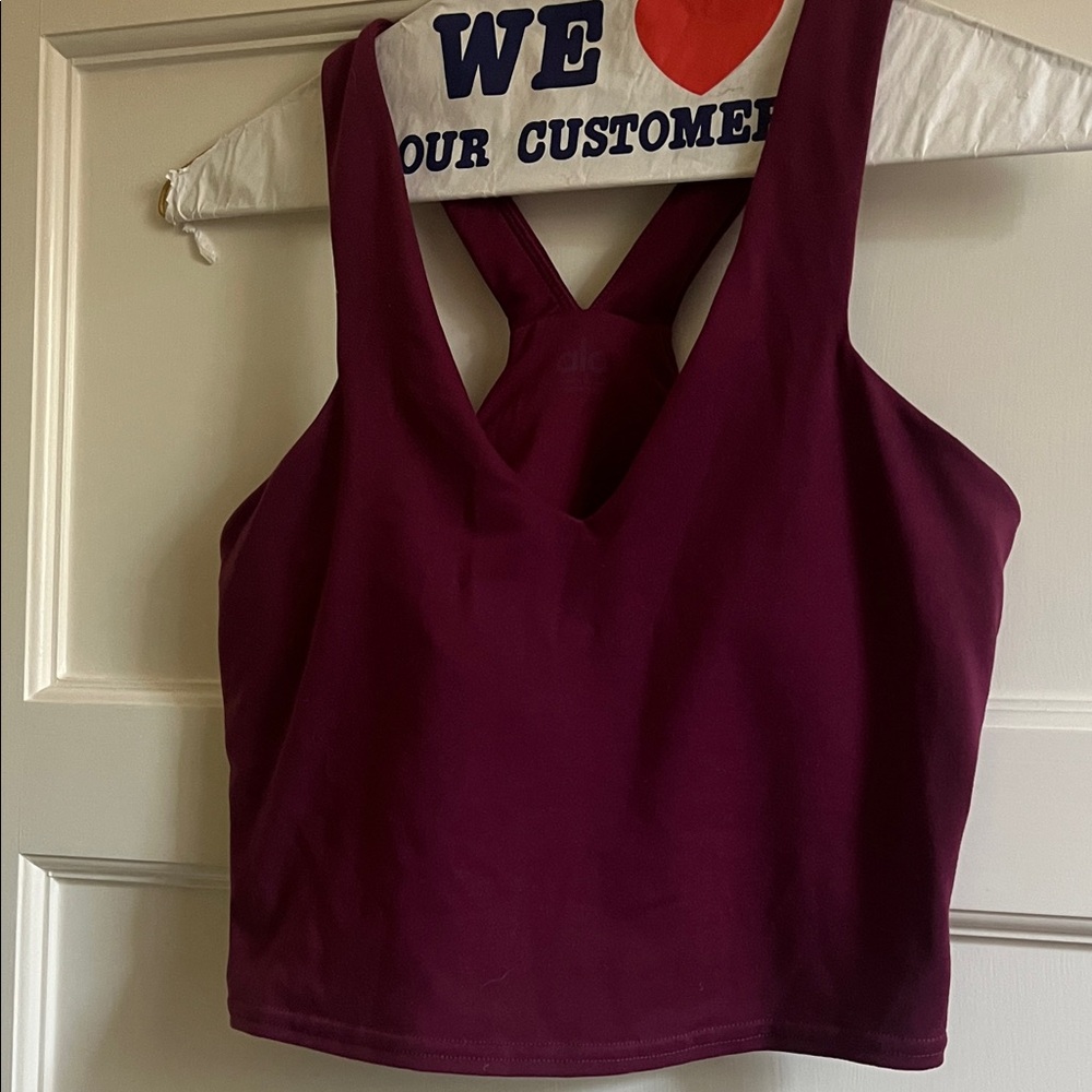 ALO Yoga Deep Purple berry cropped Tank Top